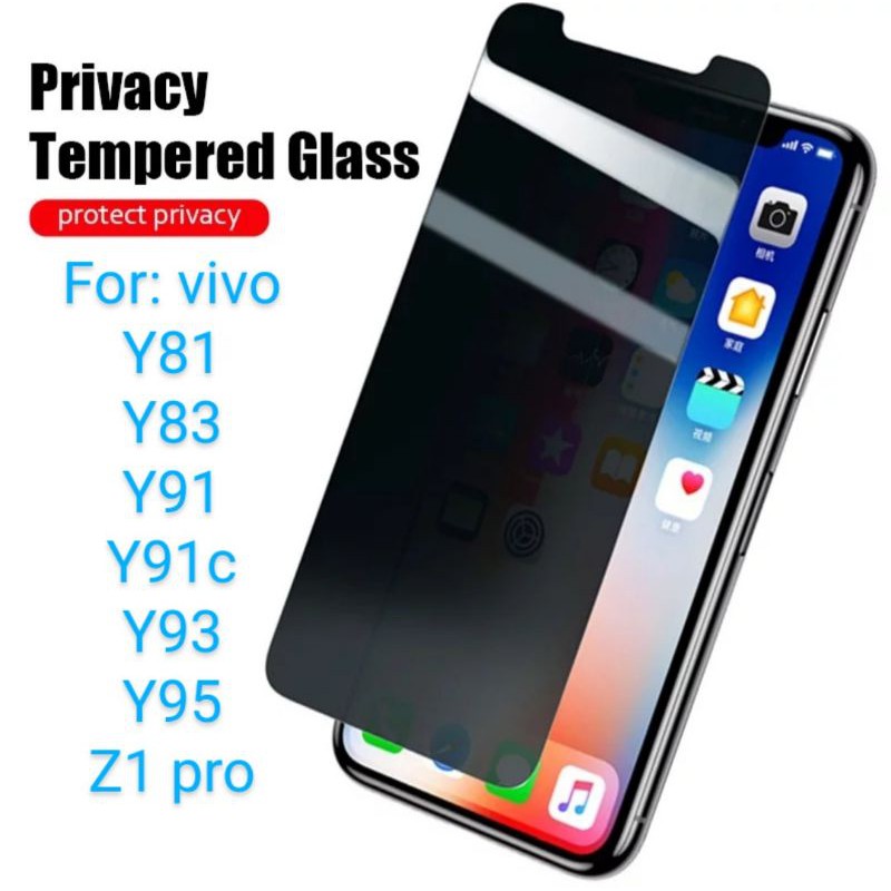 Vivo Y81 Y83 Y91 Y93c Y93 Y95 Z1pro Antigores Tempered Glass Spy TG Screen Guard protector privacy