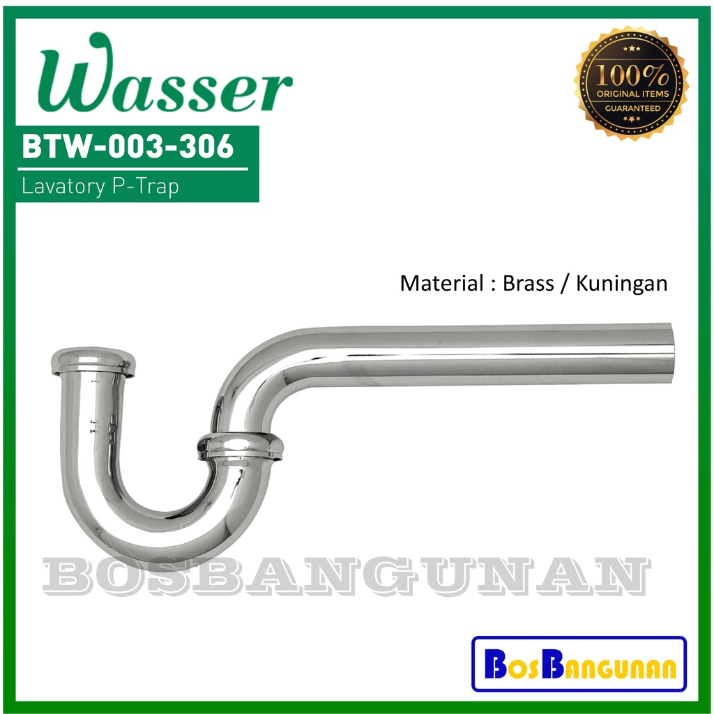 Sifon Wastafel WASSER BTW003-306 / Sifon Pembuangan Wastafel WASSER BTW 003-306 / Lavatory P-Trap