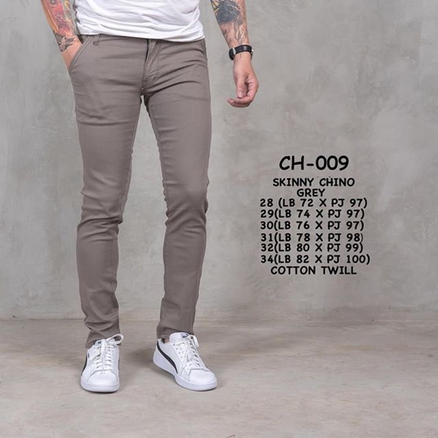 Celana chino panjang pria Grey brown CH-009