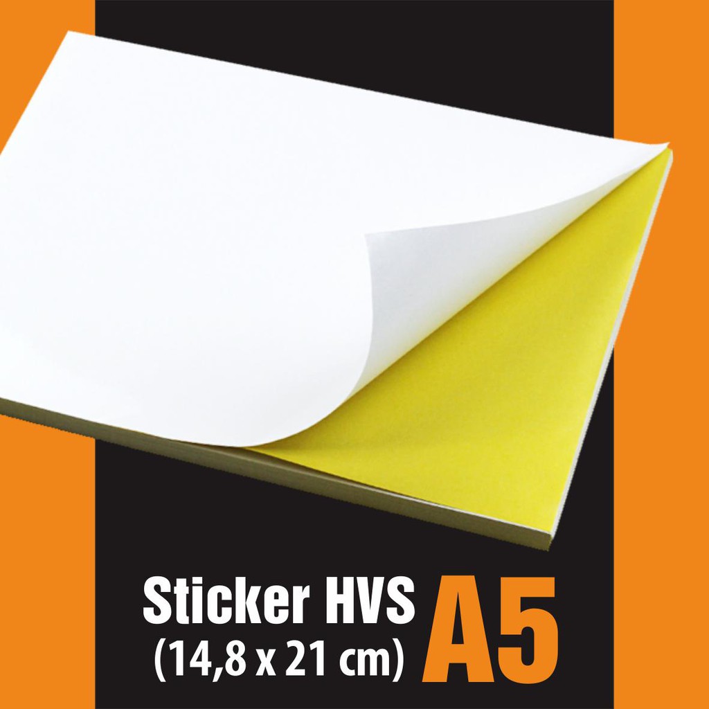 

Stiker Label HVS Polos, Sticker A5, 14,8 x 21 cm (1 pack/50 pcs)