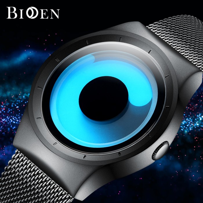Jam Tangan Pria Original Wanita BIDEN Bisnis Kemewahan Hitam Jam Tangan Anti Air Original Analog Cas