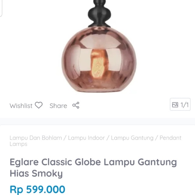 Lampu gantung Eglare BONUS bohlam