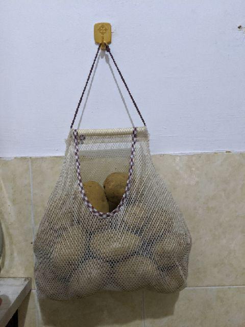 Kantong Jaring Serbaguna Tempat Penyimpanan Sayur Bawang Kantong Pouch Gantung