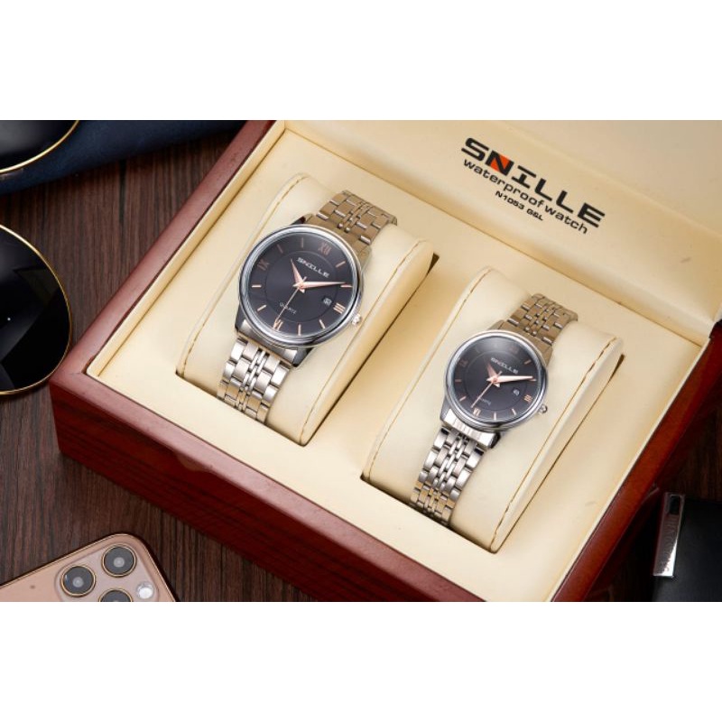 Snille ( bahan stainless steel ) Original MA - A1  Jam Tangan Pria &amp; Wanita. ( Tahan Air )