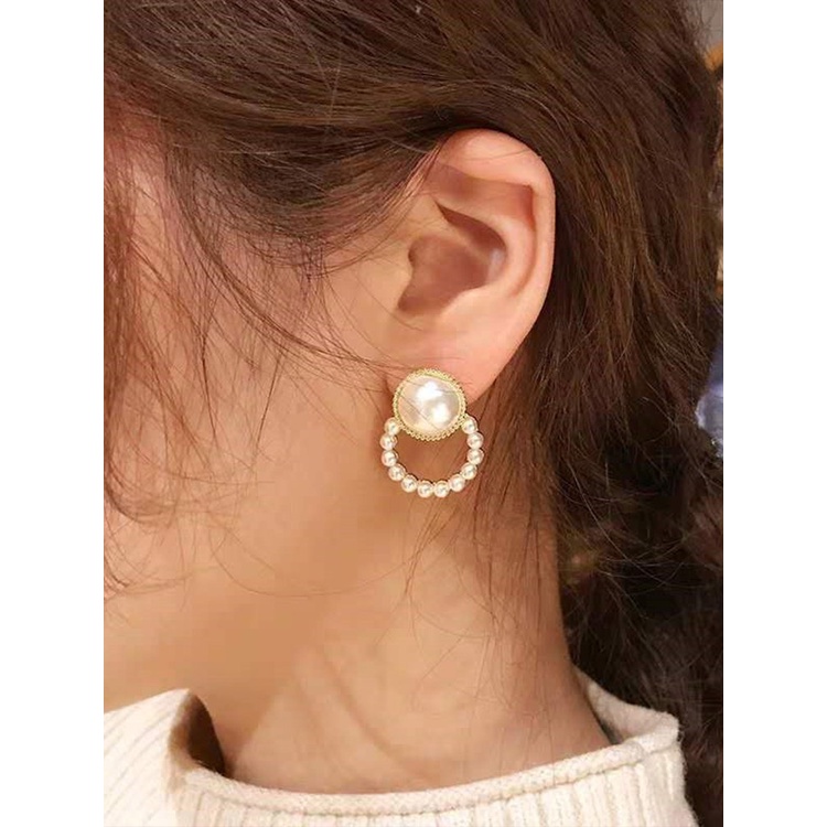 Anting Rumbai Mutiara Berlian Imitasi Gaya Korea Untuk Wanita