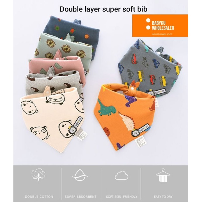 Slabber segitiga bayi / bib segitiga / celemek bayi