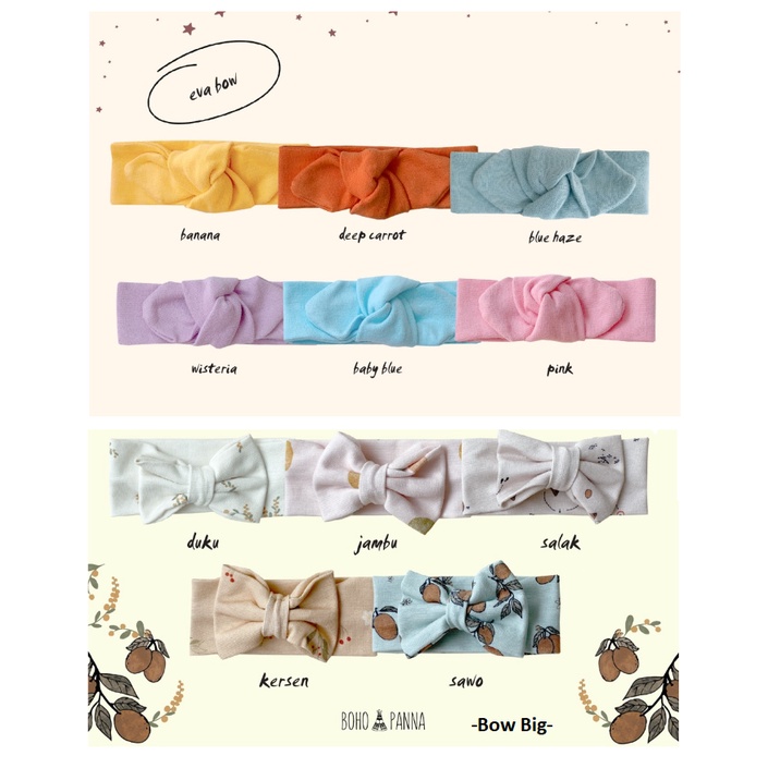 BOHOPANNA - BIG BOW EVA BOW - Bandana Pita Bayi Bandana Newborn CBKS