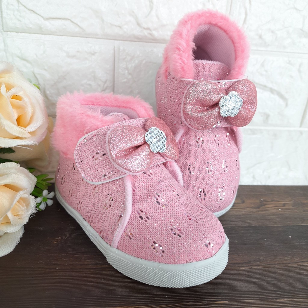 [TAMAN SEPATUKU] SEPATU TRENDY MURAH PESTA ANAK PEREMPUAN LUCU PITA BULU 1 2 3 TAHUN DAX06