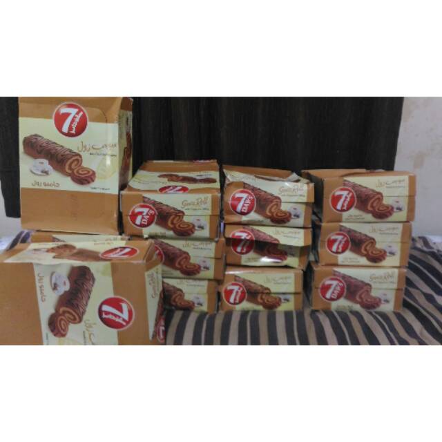 

Spesial promo lebaran Ready stock swiss roll 7days jumbo ( 6 pcs @ 55 gram)