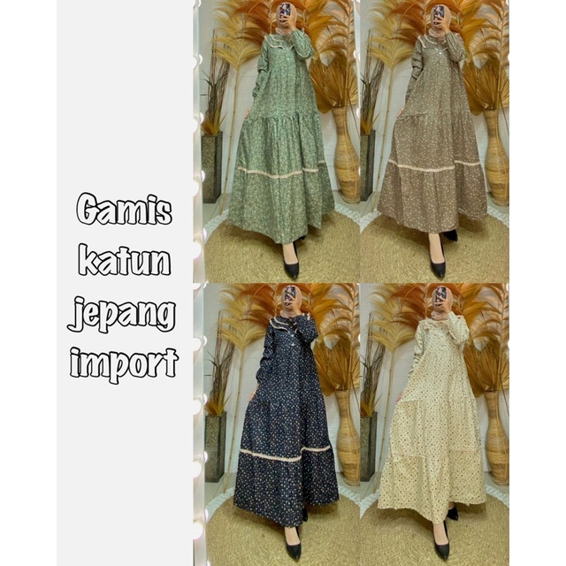 GAMIS KATUN JEPANG IMPORT WITH COLAR RENDA