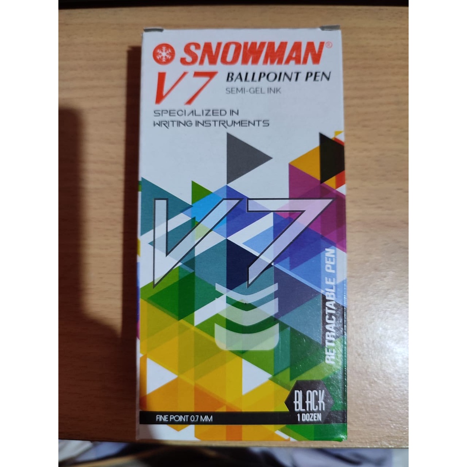 

Ball Pen SNOWMAN V7/Ballpoint Pen V7 0.7MM Semi-Gel Black Ink