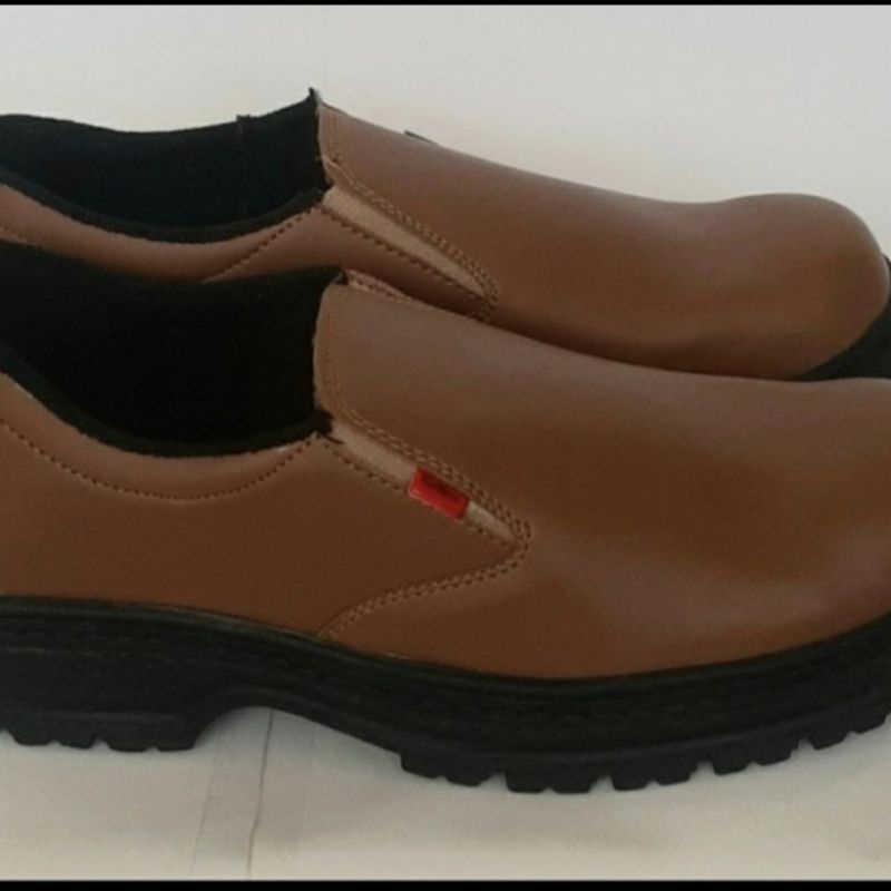 Sepatu Safety Slip On Septi Pria Ujung besi Septy Slop Selop  Kerja Lapangan Proyek Sepatu Safety Kulit Sapi Asli Slip On Original Septi Pria Ujung Besi Septy Slop Selop Kerja Lapangan Proyek Industri Sefti Shoes