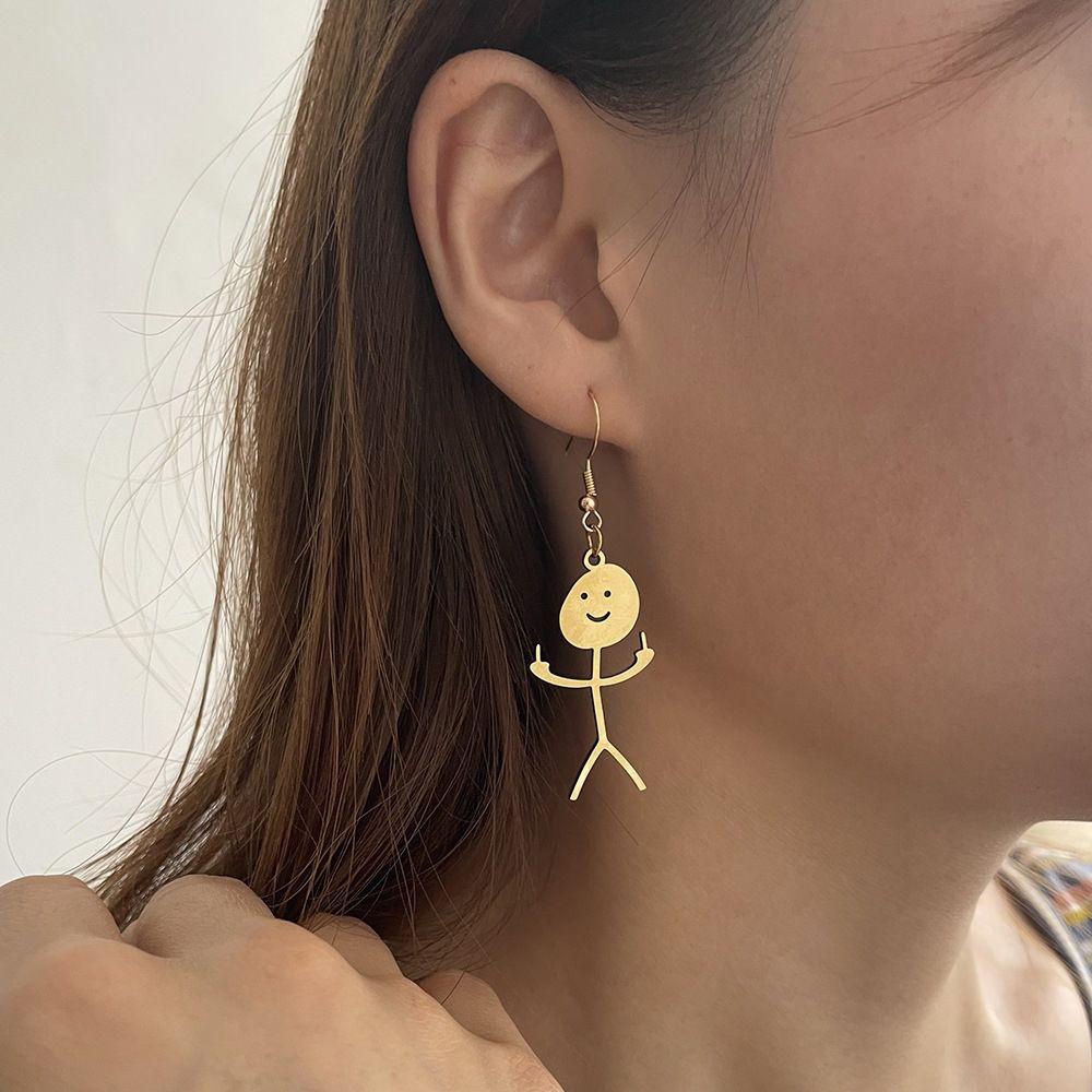 Mxbeauty Anting Drop Wanita Untuk Gadis Keren Kepribadian Punk Anting Pejantan Logam