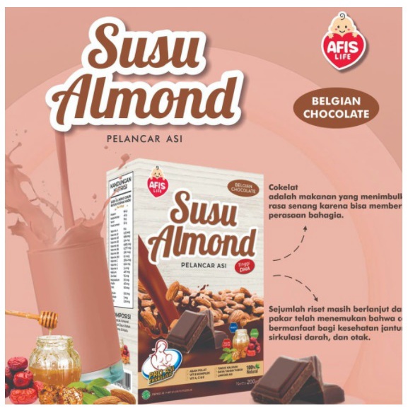 SALE Susu ALMOND Afis NEw Launching Pelancar ASI tinggi DHA isi 200gram CBKS LC