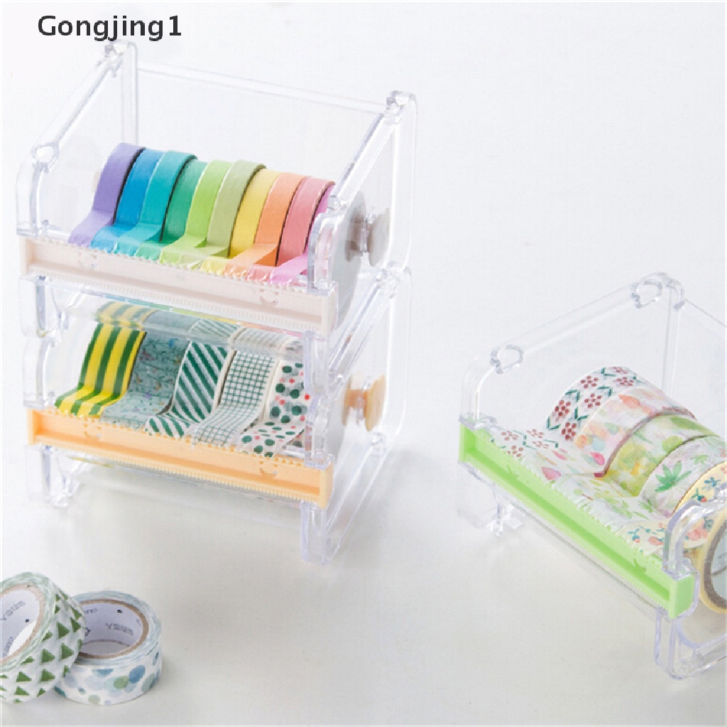 Gongjing1 Dispenser Selotip Washi Tape Dengan Pemotong