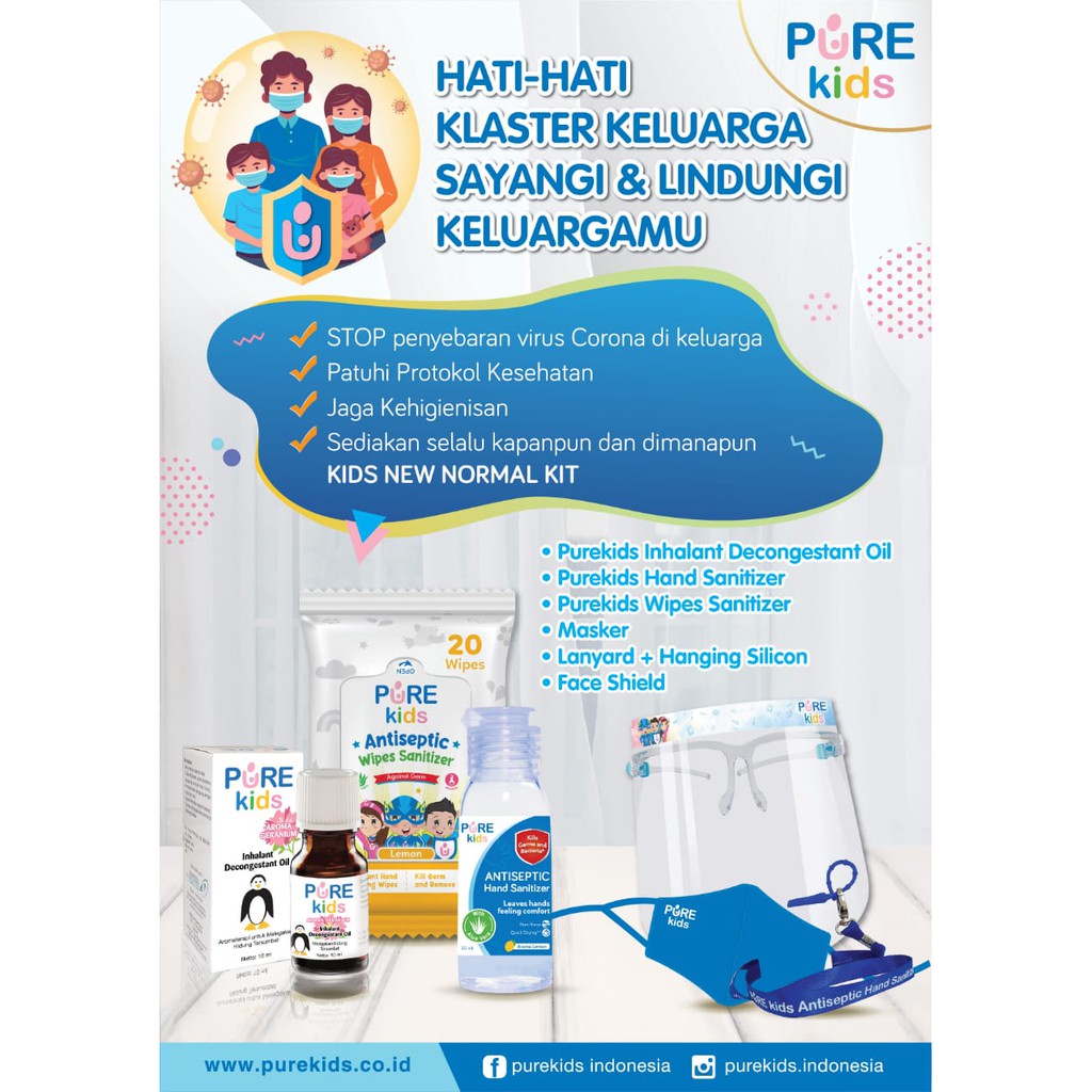 Pure Masker +  Face Shield + Gantungan Hand Sanitizer