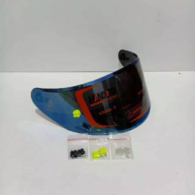 Paket Kaca Visor Flat iridium blue + silver + TOPost NHK rx9+GM Race pro