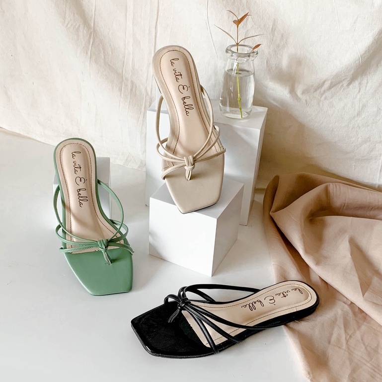 La Vita E Bella Misty Sandal Flat Jepit Teplek Wanita Model Flip Flop Tali Knot [LX 508]