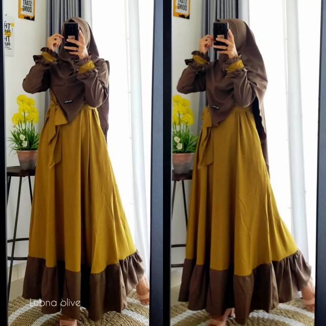 Set lubna syari//gamis lebaran kekinian