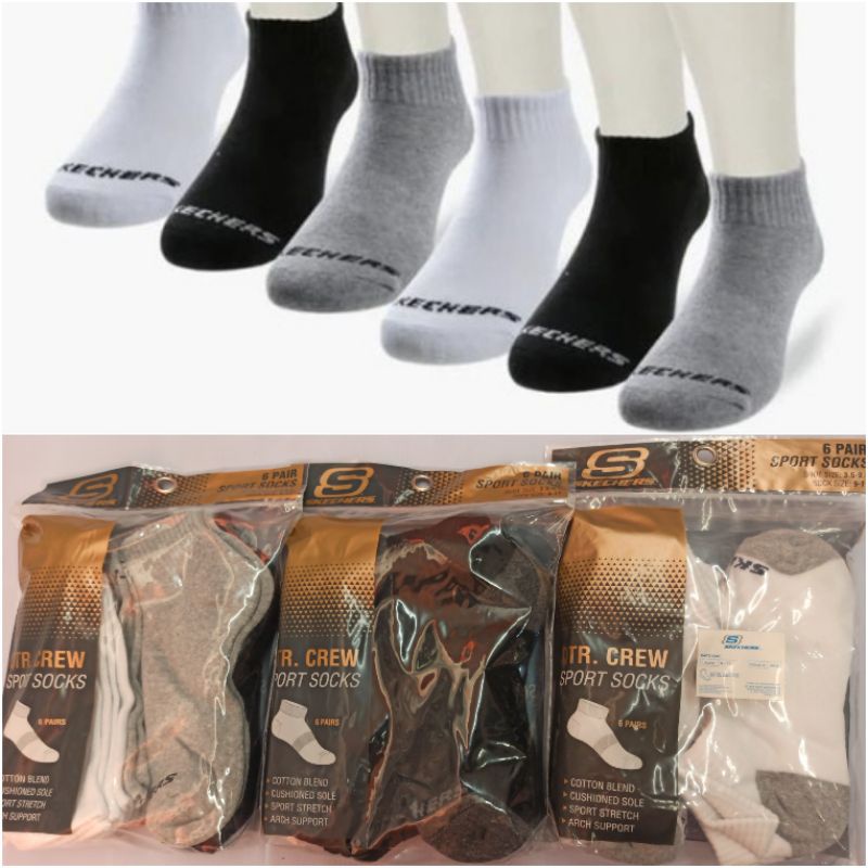 [BEST SELLER] Sports station Kaos Kaki Quarters Crew Skechers Original