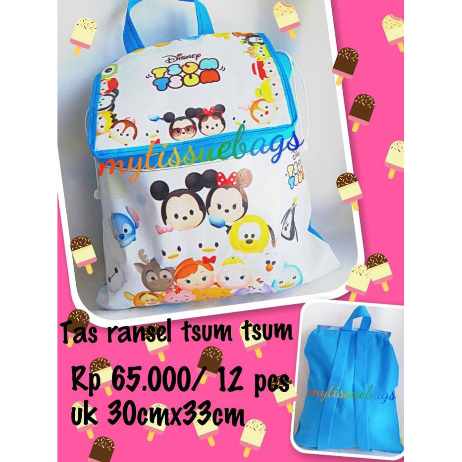 

souvenir ultah tas ransel tsum tsum/tsum tsum goodiebag barang berkualitas