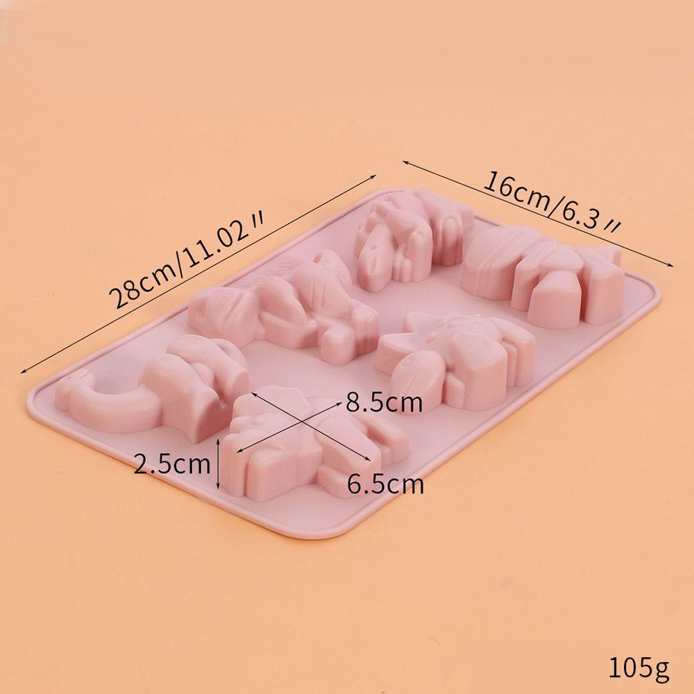 R-flower 1PC Cetakan Coklat Lucu DIY Handmade Perlengkapan Pesta Kartun Dino Tray