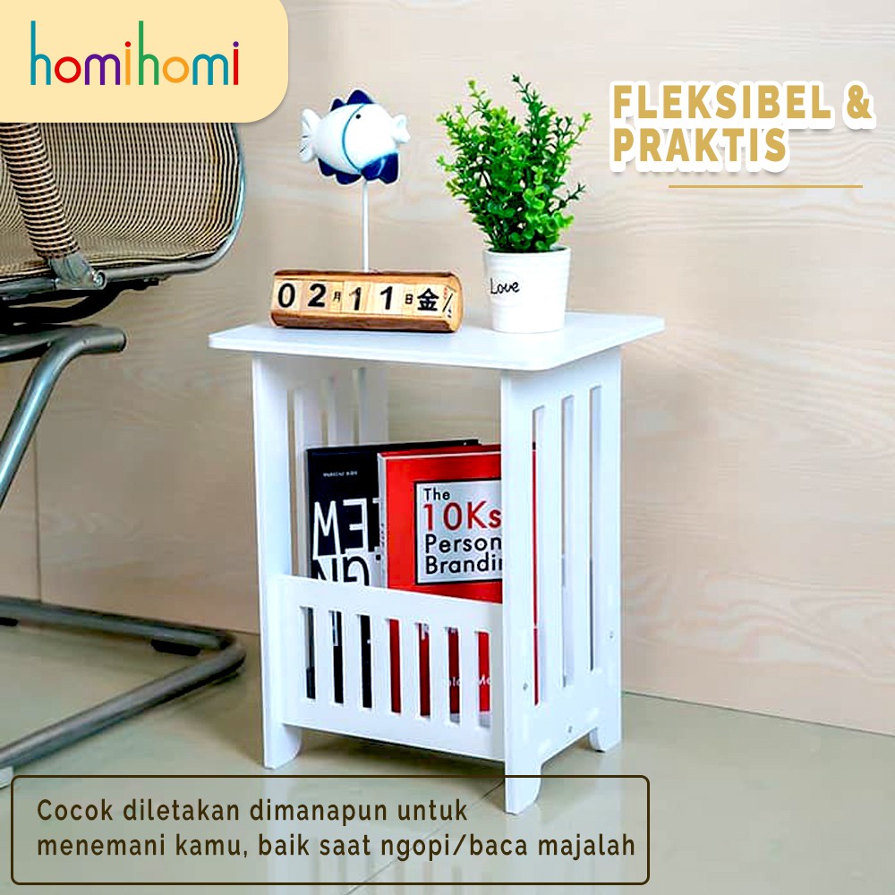 HomiHomi Size Small Meja Ngopi majalah bentuk Persegi DOMESTIC DC012S