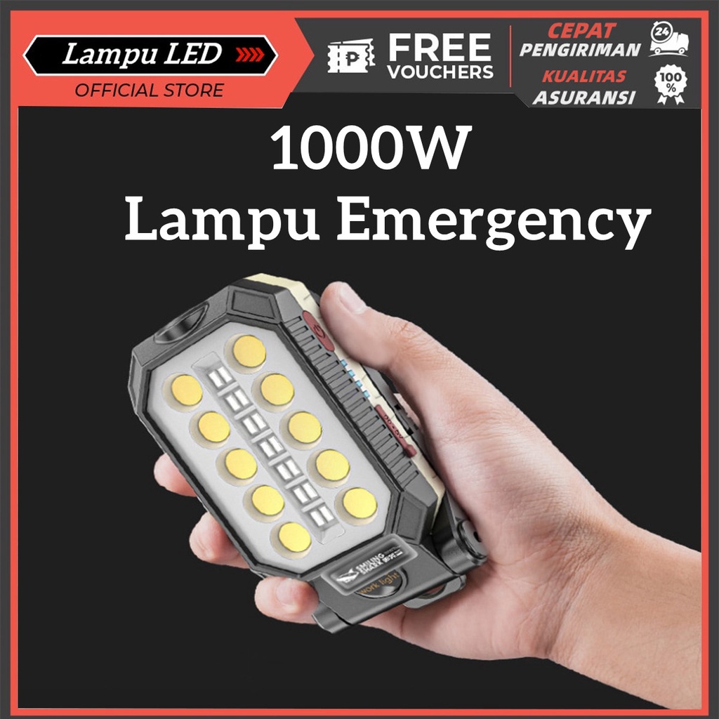 800w led lampu kerja lampu portable cob senter disesuaikan tahan air camping lantern magnet 4 modes 