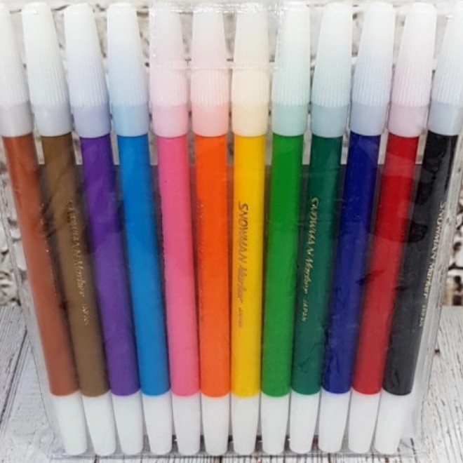 SPIDOL SNOWMAN COLOURED MARKER PW-12A, 12-PC SET, 1 SET