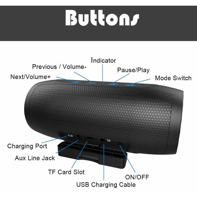 Zealot S16 Bluetooth Speaker Dual Bass dengan Powerbank 4000mAh-Hitam