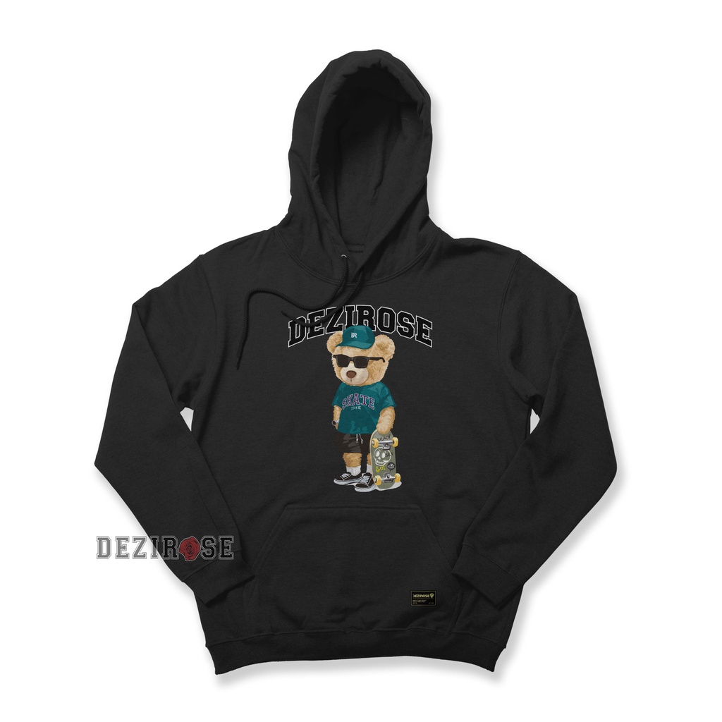 DEZIROSE Sweater Hoodie Bear Skate Pria &amp; Wanita Distro Fleece Tebal Premium Size M-XXL