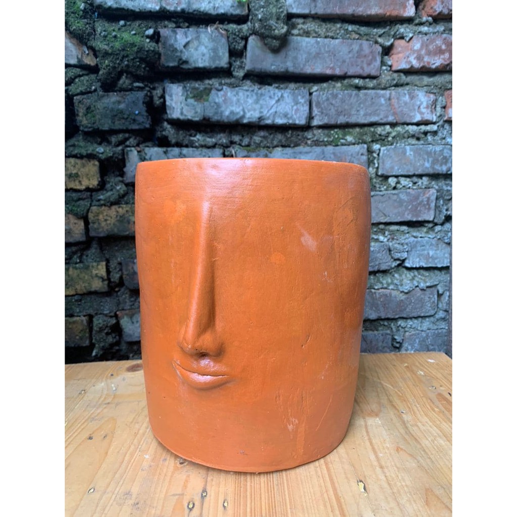 Pot Terracota Wajah Ola // Pot Terakota // Pot Tanah Liat