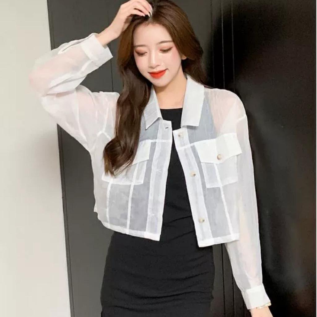 CLOTHINGICON CARDI OUTER BLOUSE NONA NONNA MONA ORGANZA TRANSPARAN IMPORT