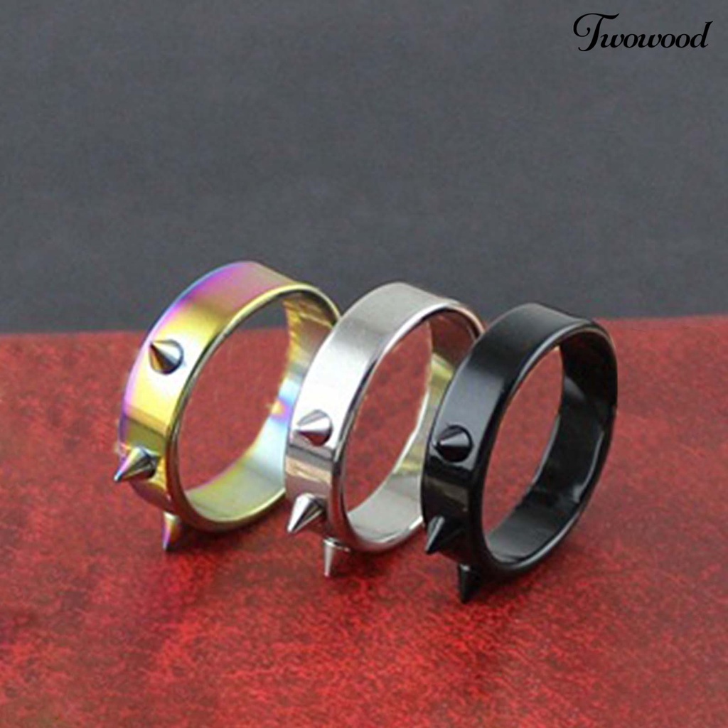 Twowood Portable Ring Easy Match Stainless Steel Decorative Exquisite Finger Ring for Daily