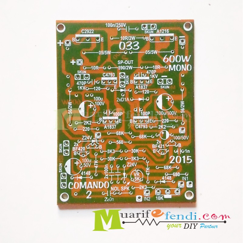 PCB Power Amplifier 600Watt MONO Comando