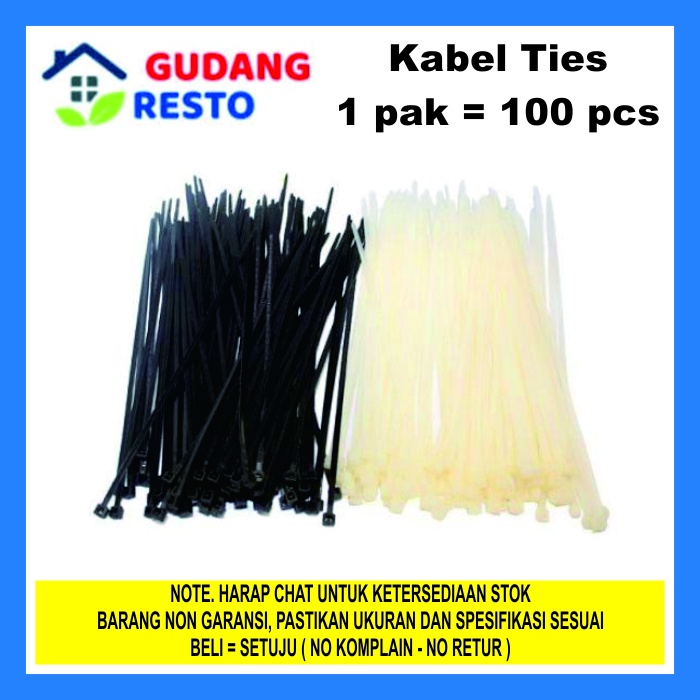 Kabel Ties / Cable Tis 10cm / 15cm / 20cm / 25cm / 30cm tali / pengikat / dasi sabuk / serut