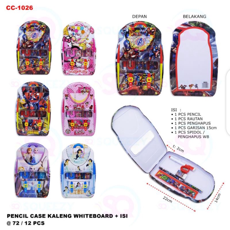 

KOTAK PENSIL GAMBAR KARAKTER ANAK SET + WHITEBOARD / STUDY SET CC - 1026