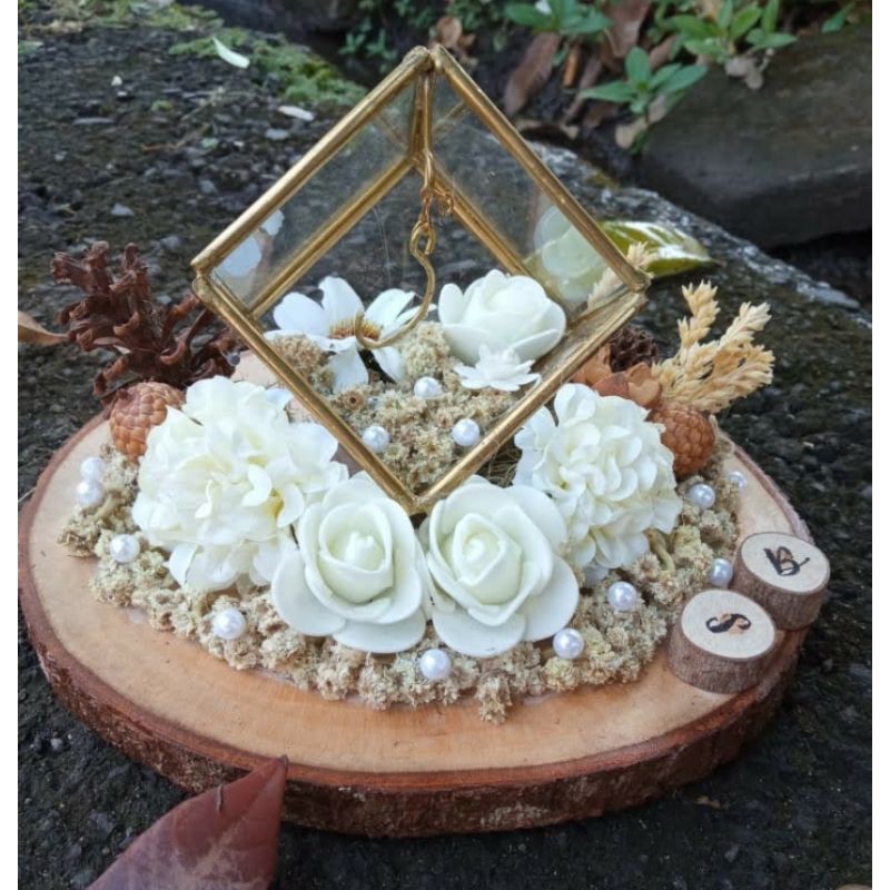 Ringbox Kotak cincin Terarium Kotak Cincin Rustic Kotak perhiasan Mahar Seserahan Rustic