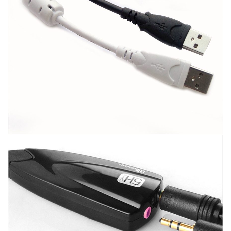 Virtual 7.1 Channel Sound Card Adapter USB Audio 3.5 Mm Headset untuk untuk PC Desktop Notebook