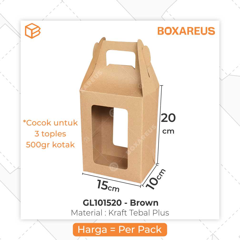 Box Toples Kue Kering Packaging Dus Hampers Kotak Kemasan | GL101520 (20pcs)