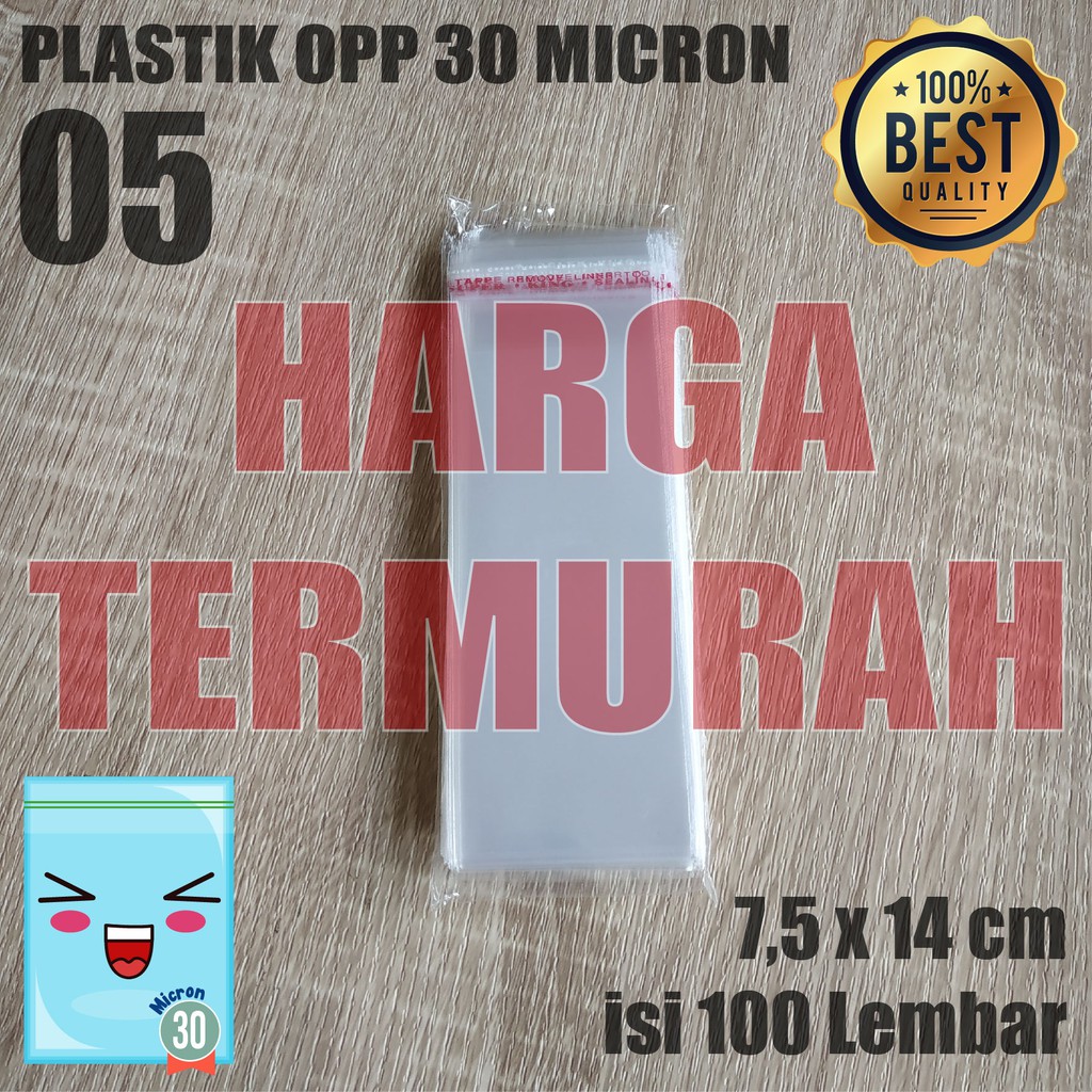 

PLASTIK OPP TEBAL 7,5 x 14 cm 30 Micron (0,5) PLASTIK KEMASAN / PLASTIK ROTI