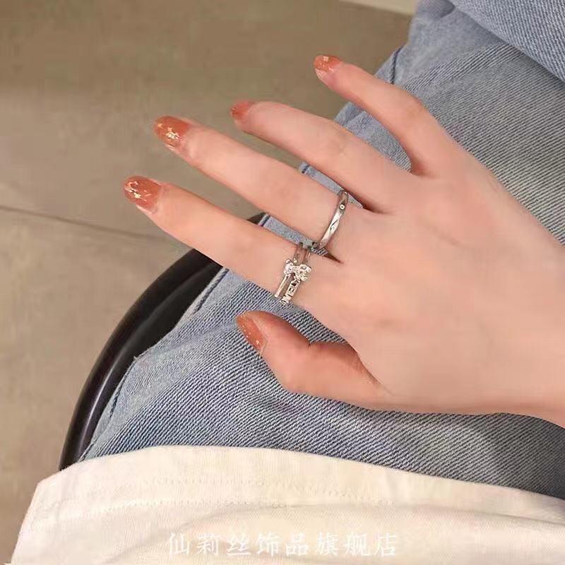 Set Cincin Model Terbuka Desain Beruang Gaya Korea Untuk Wanita