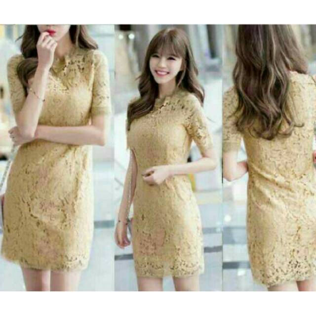 Dress Gold Brokat