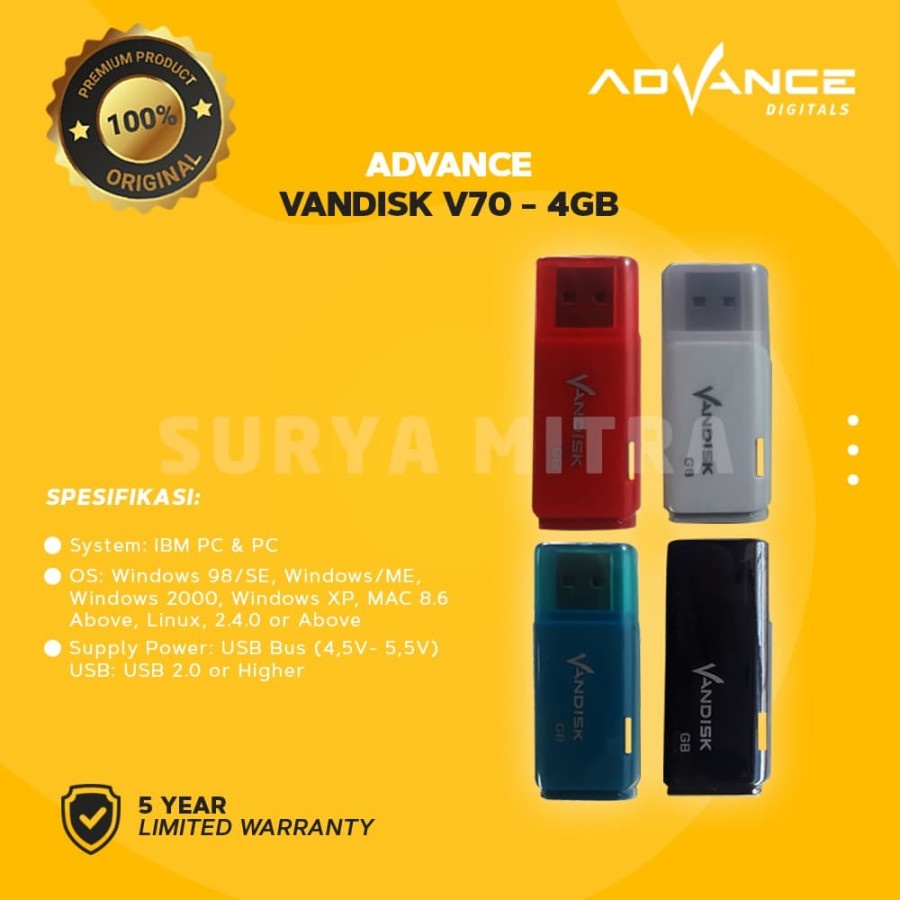 FLASHDISK VANDISK V70 4GB ORIGINAL