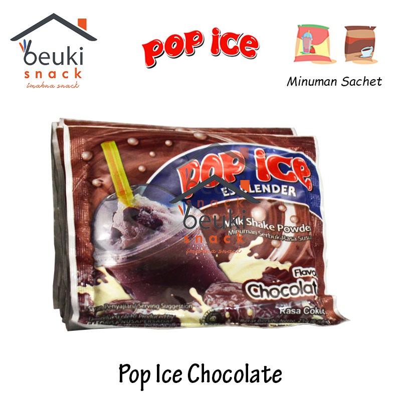 Pop Ice Es Blender Milkshake Powder Rasa Coklat Pcs X Gr Shopee Indonesia
