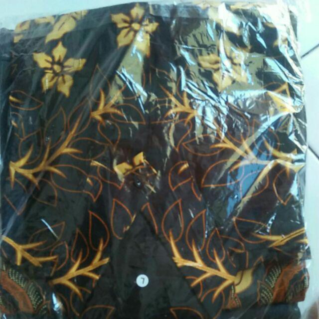 Atasan Batik Pria Lengan Panjang Kenongo Hem Padi Pekalongan M L Xl Xxl