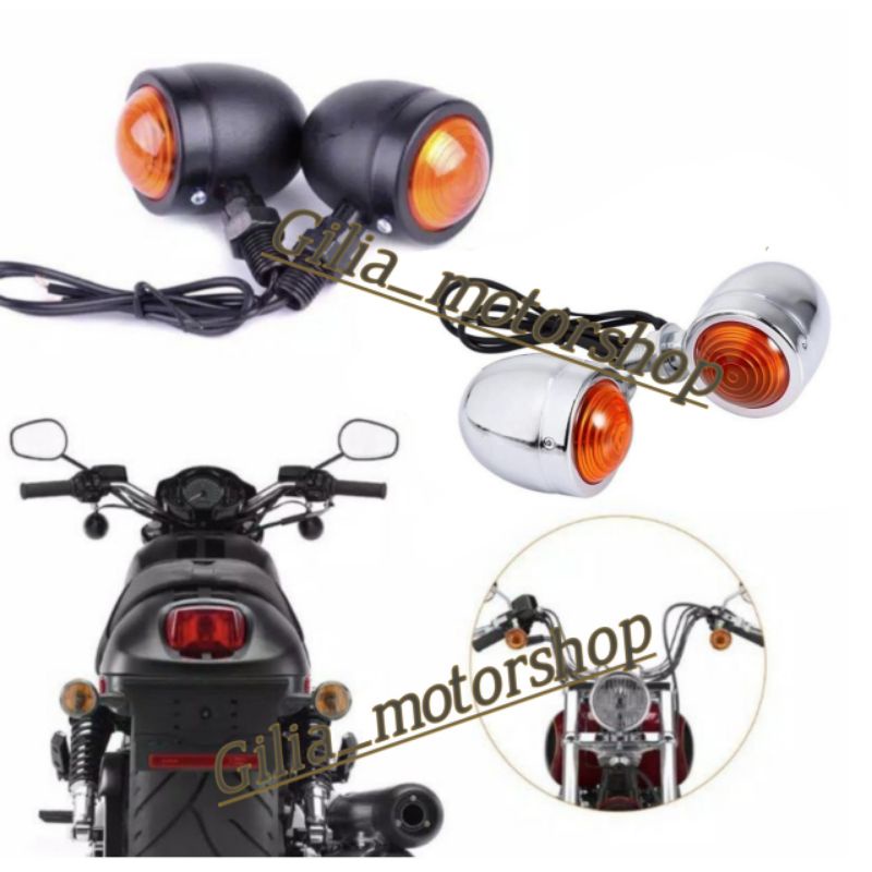 lampu sen Acipi C70 Japstyle Custom Riting Sein Acipi bohlam Universal Motor