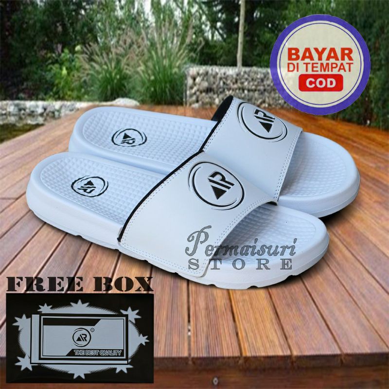Sandal Pria Terbaru Anti Air New Model Slide-6 ar putih
