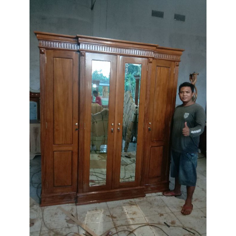 lemari baju kayu jati minimalis