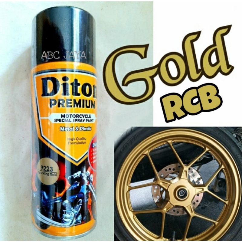 Cat Pilok Diton Premium 9223 Sparkling Gold 400ml Kuning Emas RCB Cat Otomotif Pilox Pylox Velg Mobi
